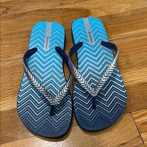 Havaianas Blue Chevron Flip Flops